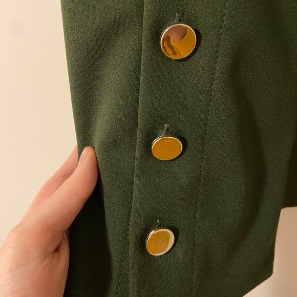 Ann Taylor | Army Green Blouse w/Gold Button Details | Size XS petite - Picture 2 of 5